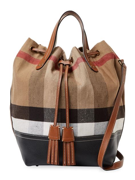 burberry london bucket bag|burberry checked canvas tote bag.